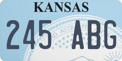KS license plate 245ABG