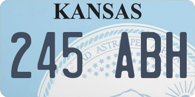 KS license plate 245ABH