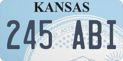 KS license plate 245ABI