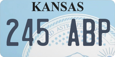 KS license plate 245ABP