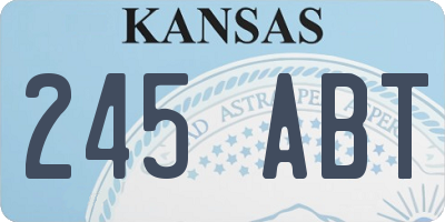 KS license plate 245ABT