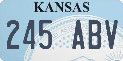 KS license plate 245ABV