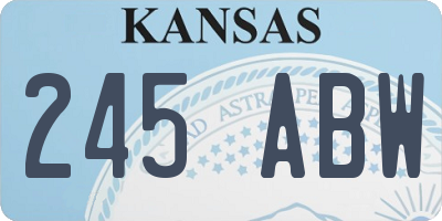 KS license plate 245ABW