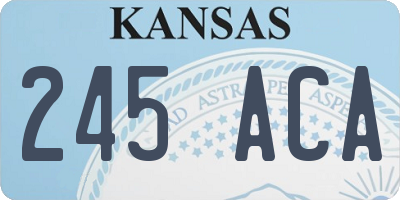 KS license plate 245ACA