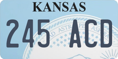 KS license plate 245ACD