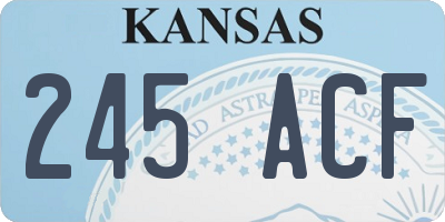 KS license plate 245ACF