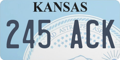 KS license plate 245ACK