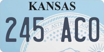 KS license plate 245ACO