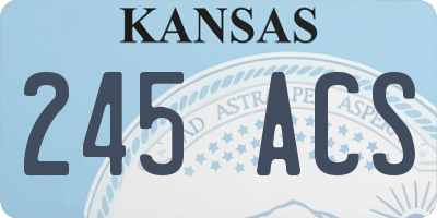 KS license plate 245ACS