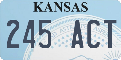 KS license plate 245ACT