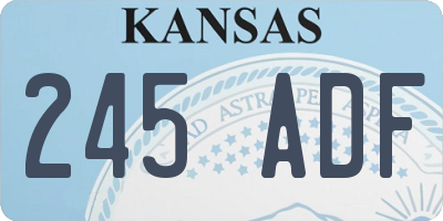 KS license plate 245ADF