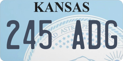 KS license plate 245ADG