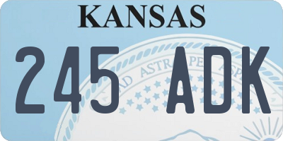KS license plate 245ADK