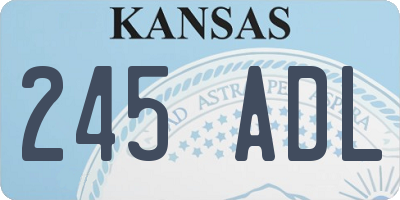 KS license plate 245ADL