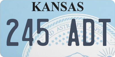 KS license plate 245ADT