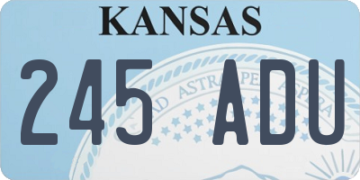 KS license plate 245ADU