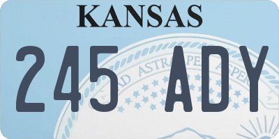 KS license plate 245ADY
