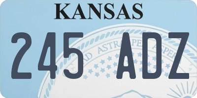 KS license plate 245ADZ
