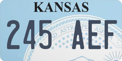 KS license plate 245AEF