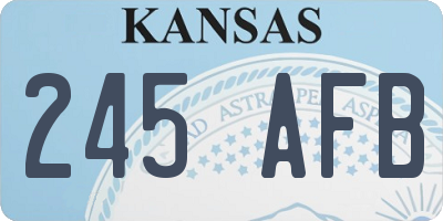 KS license plate 245AFB