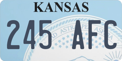 KS license plate 245AFC