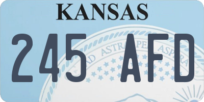 KS license plate 245AFD