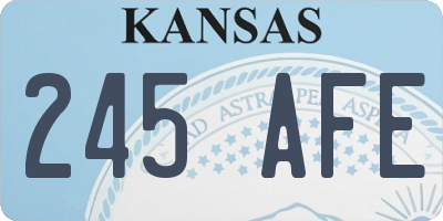 KS license plate 245AFE