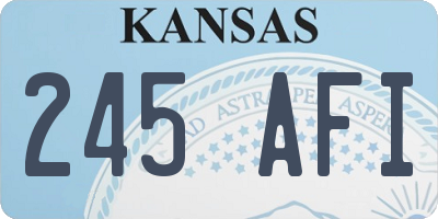 KS license plate 245AFI