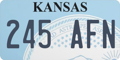 KS license plate 245AFN