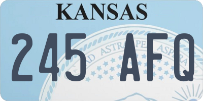 KS license plate 245AFQ