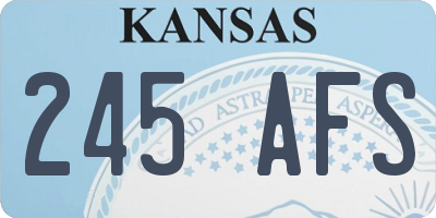 KS license plate 245AFS