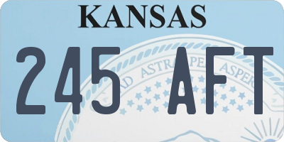 KS license plate 245AFT