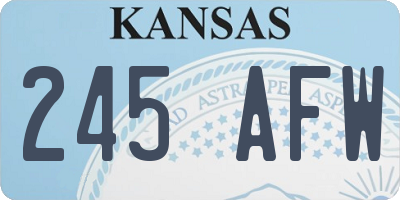 KS license plate 245AFW