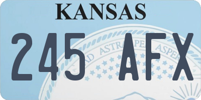KS license plate 245AFX