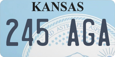 KS license plate 245AGA