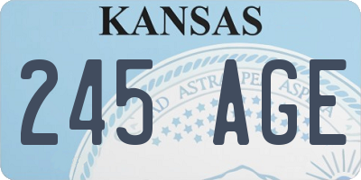 KS license plate 245AGE