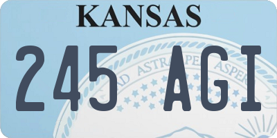 KS license plate 245AGI