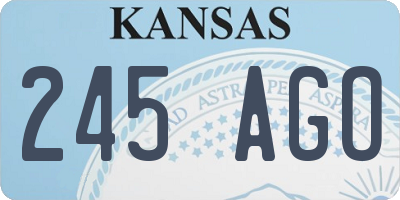 KS license plate 245AGO