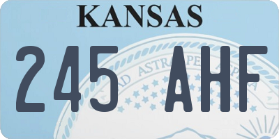 KS license plate 245AHF