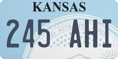 KS license plate 245AHI