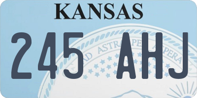 KS license plate 245AHJ