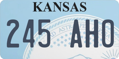 KS license plate 245AHO