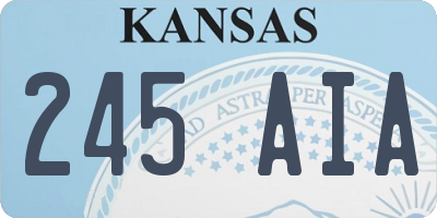 KS license plate 245AIA