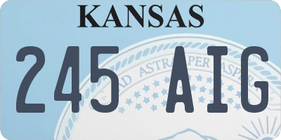 KS license plate 245AIG