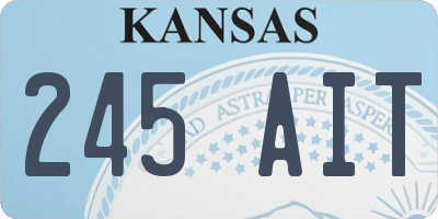 KS license plate 245AIT