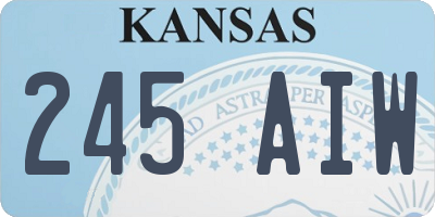 KS license plate 245AIW