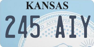 KS license plate 245AIY