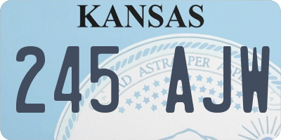 KS license plate 245AJW
