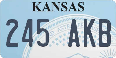 KS license plate 245AKB