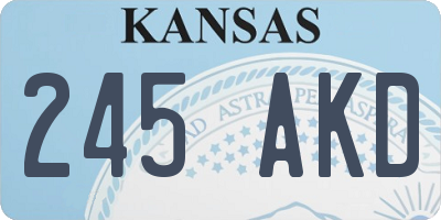 KS license plate 245AKD